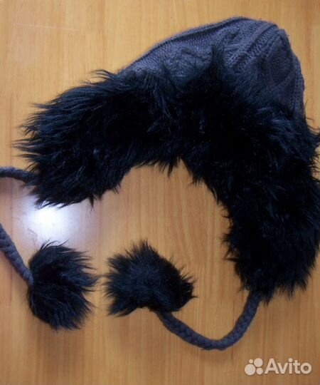 Шапка подростковая, теплая, на завязках