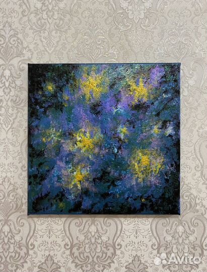 Картина абстракция интерьерная 30*30 акрил/лак