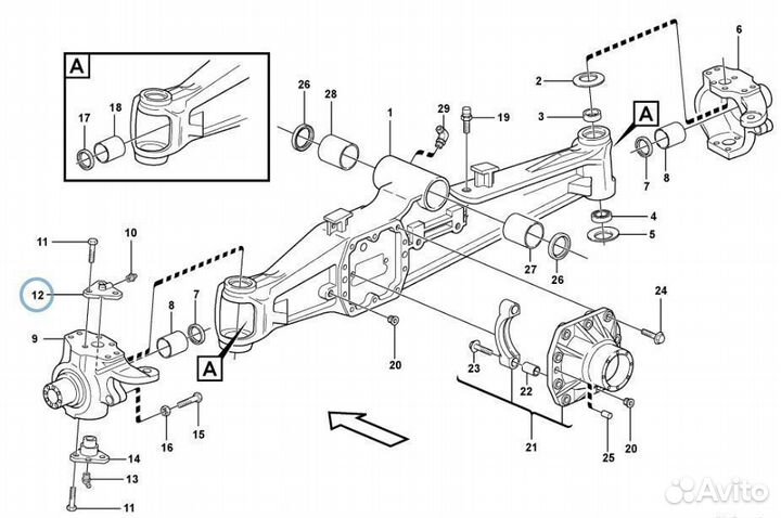 66013.4 Шкворень на экскаватор погрузчик