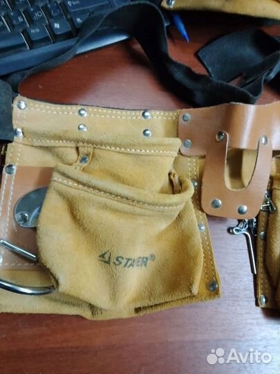 Сумка кожаная на пояс для инструментов