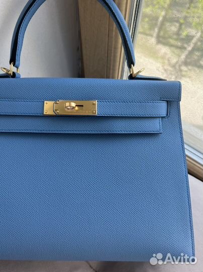 Сумка Hermes Kelly 28 epsom blue paradise