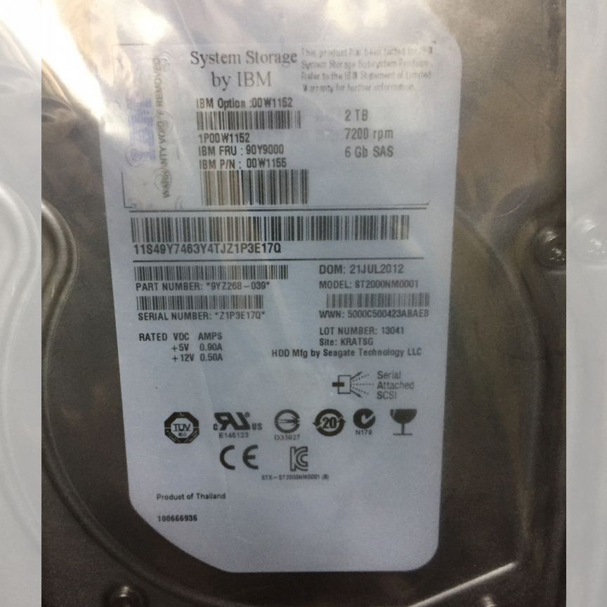 [90Y9000] Жесткий Диск Ibm 2tb Sas 6gb 3.5 90y9000