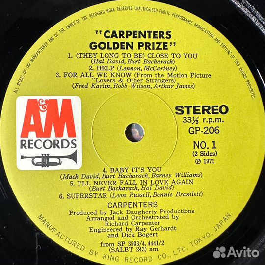 Carpenters – Carpenters Golden Prize (Япония)