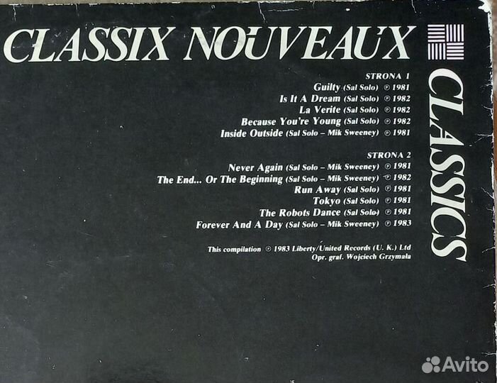 Classix Nouveaux (сборник). Грампластинка