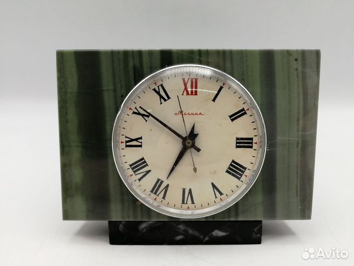 Часы настольные Молния камень Офиокальцит