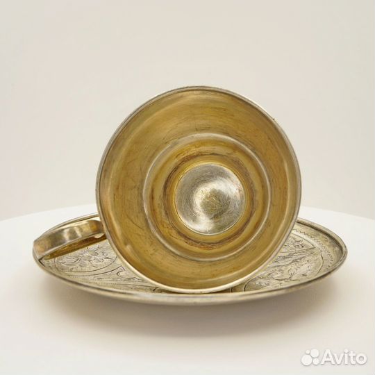 1873г. Элегантная кофейная пара. Серебро 84