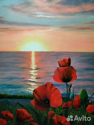 Маки на закате