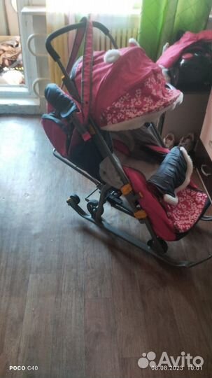 Детские санки коляска ника