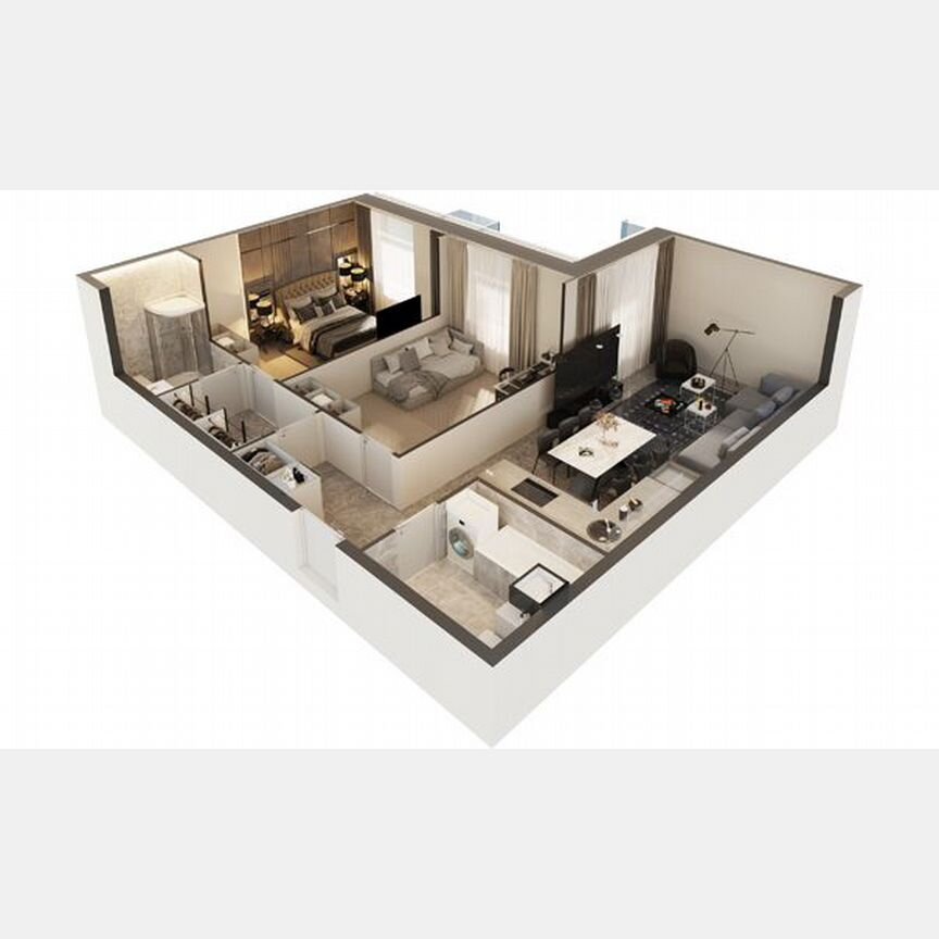 2-к. апартаменты, 73,6 м², 15/30 эт.