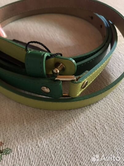 Двойной Кожаный Зеленый Ремень Askent