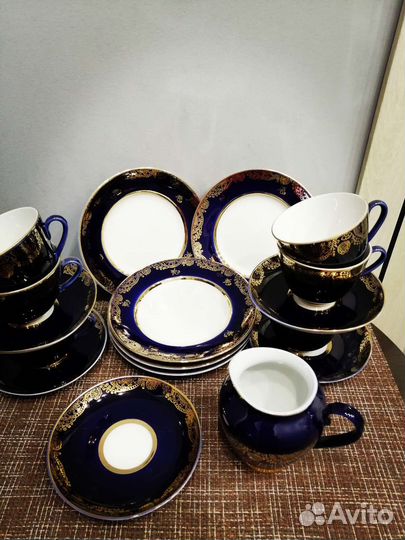 Набор чайный,из кобольта, 12 предметов