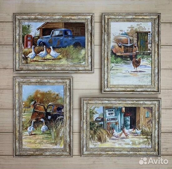 Серия интерьерных картин Деревнский дворик