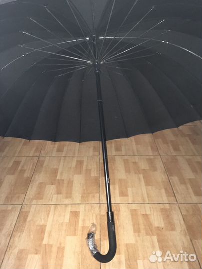 Зонт трость чёрный 16 спиц