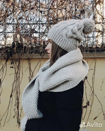 Комплект шапка и шарф женский