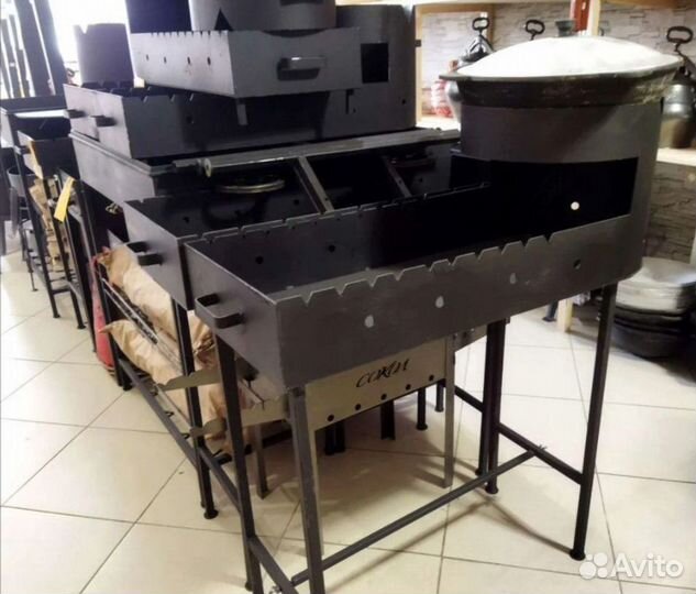 Мангал с печью под казан 8-10-12 л. Сталь 3 мм