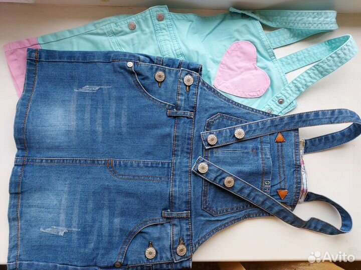 Сарафан для девочки и джинсовая рубашка