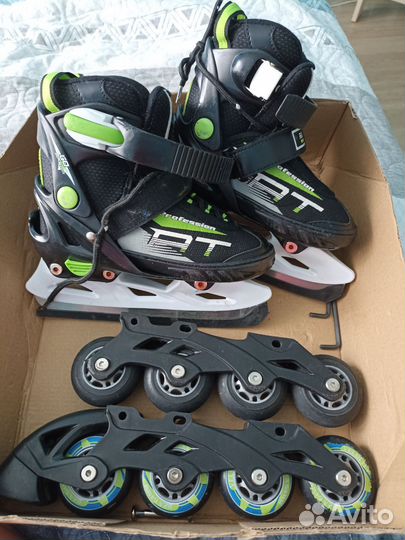 Коньки+ролики 2в1 размер 29-32