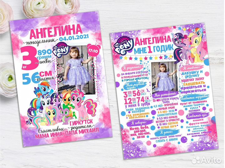 Детская метрика постер достижений