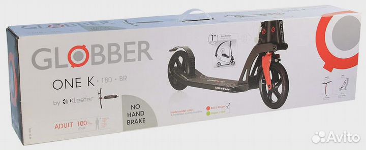 Самокат globber My Too Fix One K180 (красный)