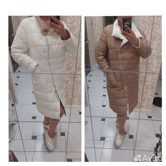 Двустроннее пальто легкий пуховик Турци пух 48-50
