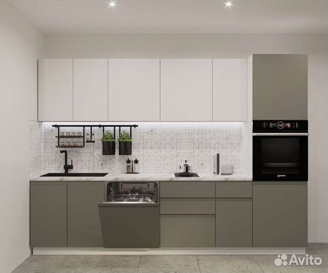 Кухня с интегрированной ручкой