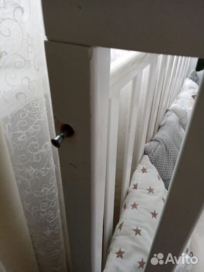 Детская кровать с маятником и матрасом бу