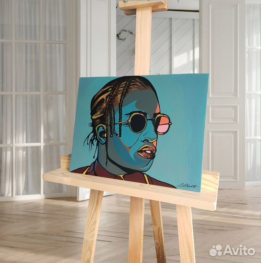 Asap Rocky авторский портрет акрилом
