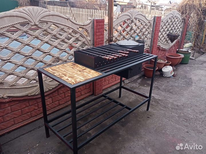 Мангал с печью под казан