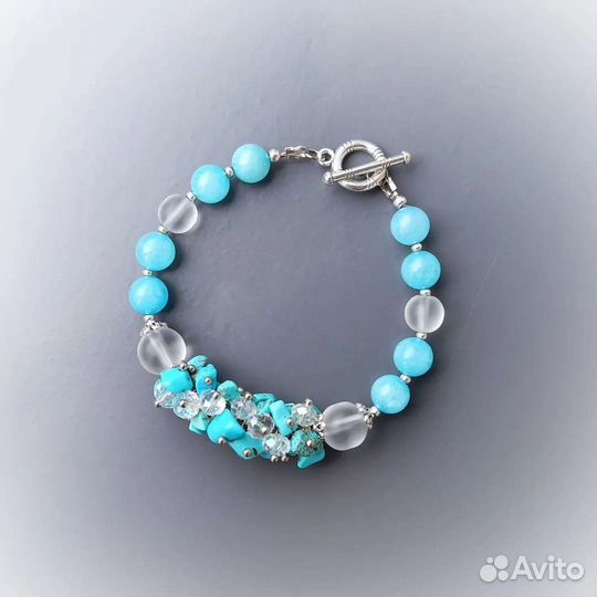 Браслет с натуральным амазонитом