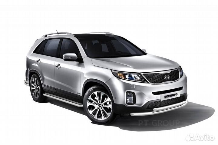 Защита переднего бампера двойная 63/51мм (нпс) KIA