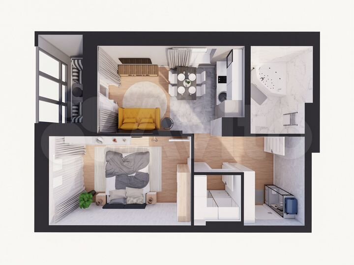 1-к. квартира, 46,3 м², 12/17 эт.