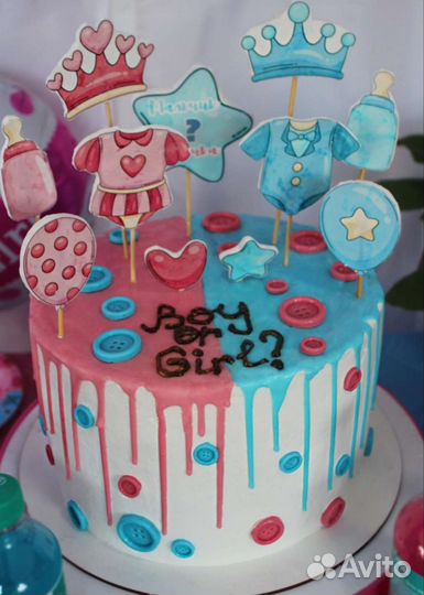 Картинки на торт, капкейки, кексы на гендер пати