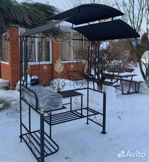 Мангальная зона с крышей