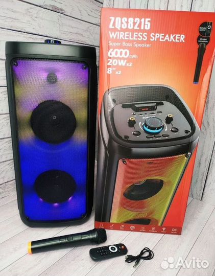 Большая Блютуз Колонка ZQS-8215 с микрофоном