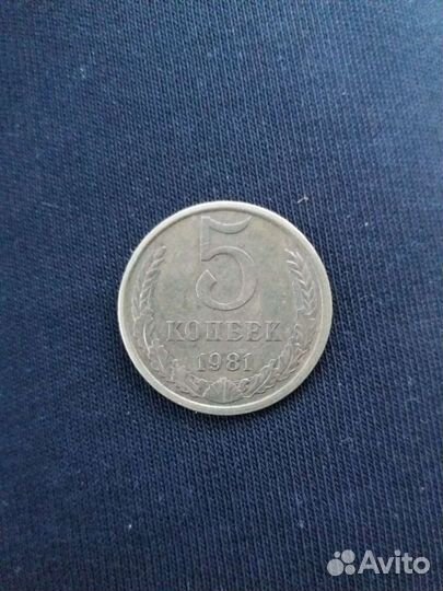 Монета 5 копеек 1981 года