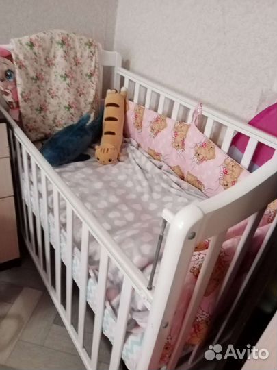 Кроватка с маятником поперечный и продольный