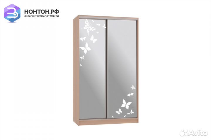 Шкаф-купе Рио 4-600 бабочки дуб млечный
