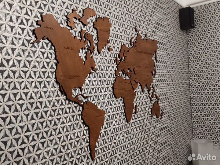 Деревянная карта мира Зеленоград