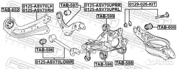 Сайлентблок задней поперечной тяги TAB-596 Febest