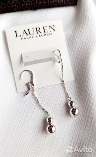 Серьги Ralph Lauren длинные с шариком