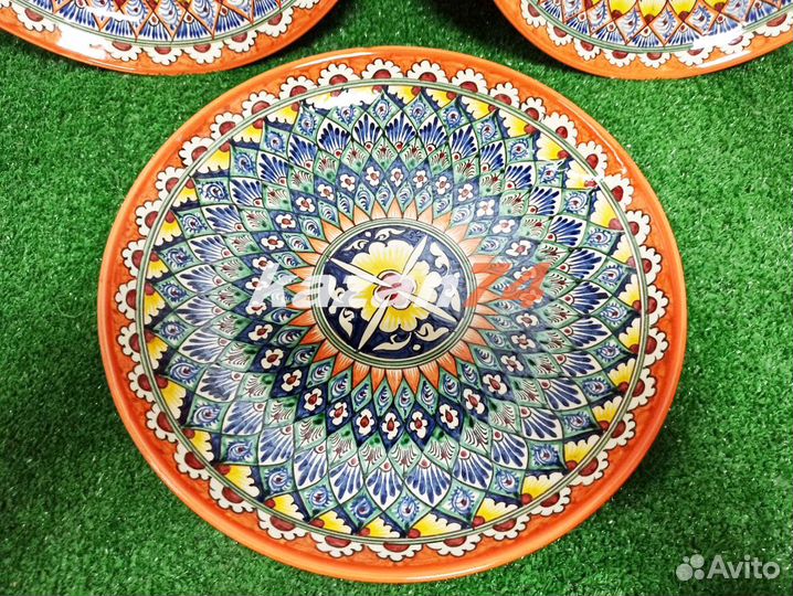 Тарелка ляган Узбекское блюдо 32см орнжевый