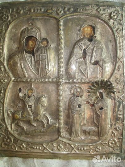 Икона ковчежная четырехчастная 31см на 28см