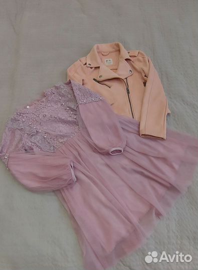 Платье + куртка 134см