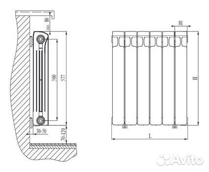 Биметаллические радиаторы Rifar Base 350 х 14