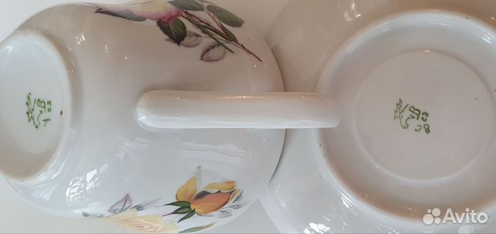 Чайная пара (большая) кружка бокал фарфор Вербилки