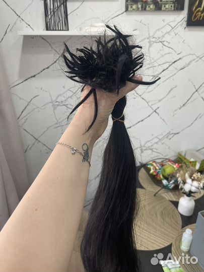 Волосы для наращивания 60 см черные