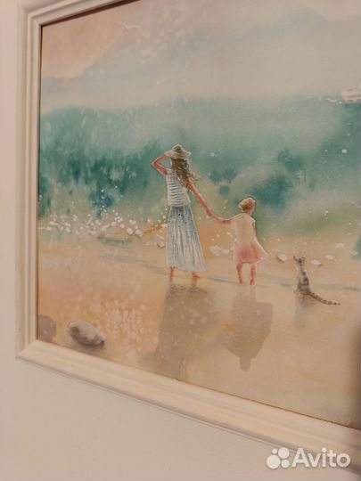 Картина Морской пейзаж акварель жикле