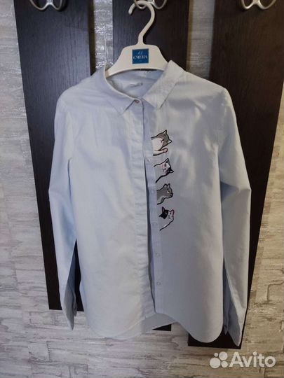 Рубашка голубая на девочку