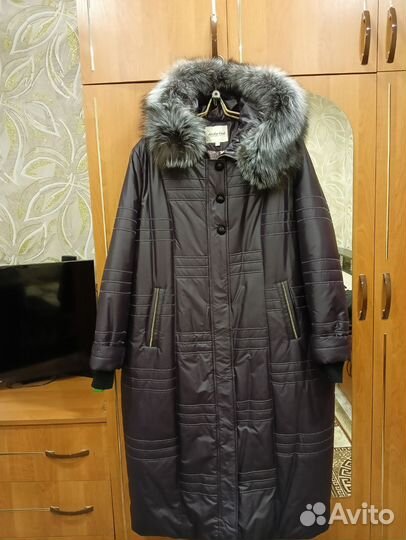 Пальто женское зимнее на синтепоне размер 56 -58