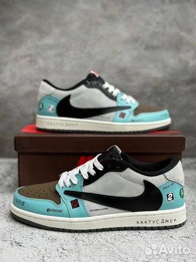 Кроссовки Nike air jordan 1 retro low кактусджек